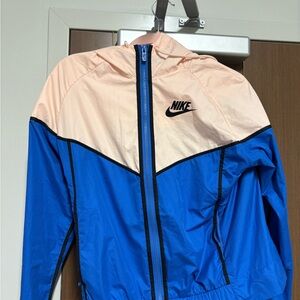 Nike Peach and Royal Blue Hooded Windbreaker